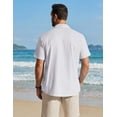 thumbnail image 4 of COOFANDY Mens Linen Short Sleeve Button Down Shirts Cotton Textured Casual Summer Collared Shirts for Men Beach Vacation Clothing, 4 of 6