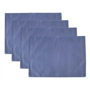 Fennco Styles Everyday Design Solid Color Placemats 14" W x 20", Set of 4 - Indigo Table Mats for Home Dcor, Banquets, Family Gathering and Special Events
