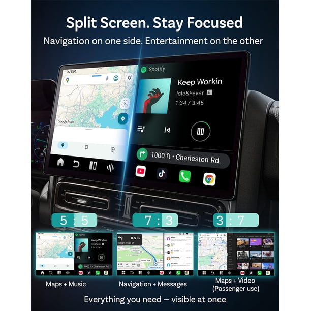 Ottocast P3 Pro AI Box with Bluetooth Remote, CarPlay TV Box for