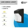 thumbnail image 5 of Commercial Electric 75W Equivalent Integrated LED Bronze Outdoor Wall Pack Over Door Light, 1500 Lumens, 5 of 8
