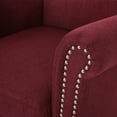 thumbnail image 4 of Brently Vintage Studded Fabric and Birch Club Chair, Wine and Expresso, 4 of 9
