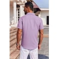 thumbnail image 4 of COOFANDY Mens Button Down Short Sleeve Shirt Casual Summer Stretch Dress Shirts Wrinkle Free, 4 of 6