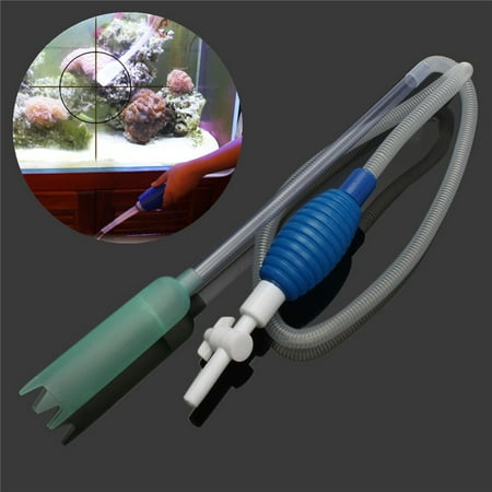 2.1m Plastic Aquarium Hand Pump Syphon Fish Tank Cleaning Vacuum Water Filter Tool Change Gravel Suction Sand Manual Squeeze Cleaner Siphon Hand Syphon