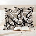 thumbnail image 3 of Brown Geometric Outdoor Waterproof Pillow Covers, Vintage Black White Striped Abstract Art Decorative Square Throw Pillowcase Sofa Cushion Sham for Patio/Couch/Chair, 18"x18" 2 Pack, 3 of 8