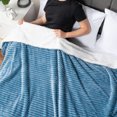 thumbnail image 6 of PAVILIA Soft Fleece Sherpa Throw Blanket for Sofa Couch Bed, Blue, 50x60, 6 of 7