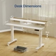 thumbnail image 3 of INNOVAR Electric Stand up Desks with 2 Drawers - 55 inch Standing Desk with Storage​ Shelf, Mobile Computer Adjustable Height Table, Adults Sit-Stand Splice Board Desk for Home Office,White, 3 of 14