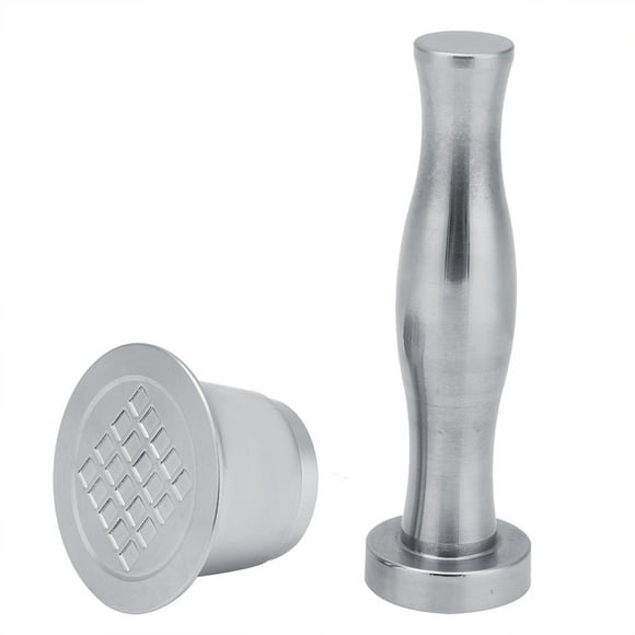 ZOUSSIQI Stainless Steel Tamper with Reusable Coffee Capsule for For Nespresso Capsule Machine(Square) JU316-20824