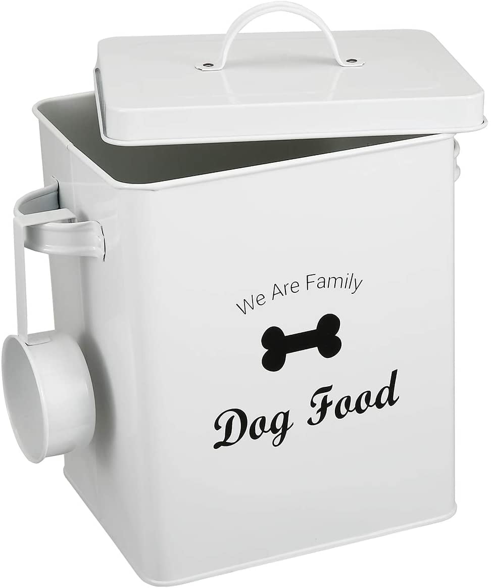 Pet Food Cat Dog Treat Tin Box Metal Container Storage Puppy Kitten Bird Laundry 