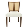 thumbnail image 7 of Christopher Knight Home Mid-Century Modern Rattan Dining Chairs, Upholstered Side Chairs, Solid Wood, Walnut+Beige, Set of 2, 7 of 7