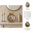 thumbnail image 5 of Decorative Bow on Round Photo Frame - Stylish Picture Frame with Detailing Border for Tabletop and Living Room Wall Accent - Versatile Frame for Bedroom, Entryway, or Gallery Wall Style - 7", Gold, 5 of 11