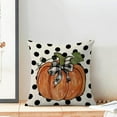 thumbnail image 3 of Fall Decor Pillow Covers 16x16 Set of 2, Polka Dot Orange Pumpkin Pattern Decorative Throw Pillows Linen Autumn Thanksgiving Cushion Pillow Covers for Sofa Couch Outdoor Decor, 3 of 6