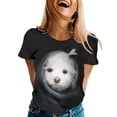 thumbnail image 1 of YDLCAFD T-Shirt Femme Mode Décontractée Imprimé Chiot Mignon Col Rond Manches Courtes T-Shirt Haut, 1 of 5