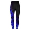thumbnail image 6 of Sakmal High Waisted Leggings Women Butt Lifting Compression Blue Soft Yoga Pants Gym Flame Print Long Leggings, 6 of 6