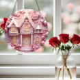thumbnail image 1 of Letrero redondo para puerta del Día de San Valentín BLESIY con castillo rosa en 3D colgante para puerta estilo c, 1 of 8