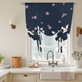 thumbnail image 2 of Tie Up Curtains for Windows Cherry Blossom Crane Valance Adjustable Balloon Curtain Japanese Style Navy Blue Tie Up Shades for Kitchen Living Room Bedroom Privacy Curtain Drape 34x45 Inch, 2 of 9