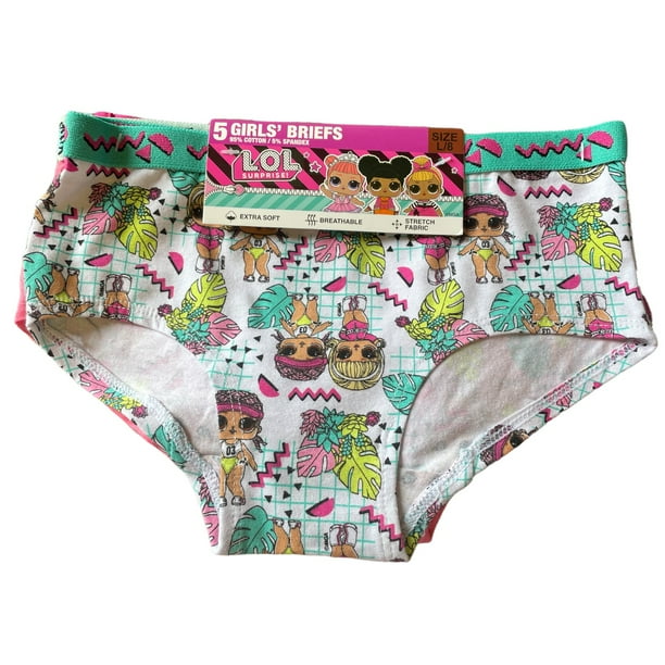 LOL Surprise Girl's Underwear Brief's, Size L/8 (5 Pack)
