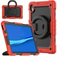 thumbnail image 2 of For Lenovo Tab K10/M10 Plus (2nd Gen) Case 10.3 inch, 360 Rotating Shockproof Cover with Stand, Handle, Shoulder Strap (TB-X6C6/TB-X606), Red, 2 of 7