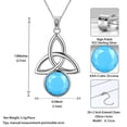 thumbnail image 5 of 925 Sterling Silver Celtic Knot Necklace for Women December Birthstone Turquoise Blue Gemstone Trinity Triquetra Irish Pendant Jewelry Birthday Gift Hipunk, 5 of 8