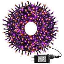 simeccom Christmas String Lights, 108 ft 300 LED Twinkle Fairy Lights for Indoor Outdoor Halloween Decorations, Purple and Orange