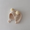 thumbnail image 4 of Cute Winter Pompom Baby Warm Kids Girl Boys Hats Fleece Hemming Caps with Ball Solid Ear Protection Soft Bonnet, 4 of 6