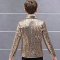 thumbnail image 5 of Toddler Boys Gentleman's Blazer Blazer Formal Suit Red Sequin Jacket Gold,4-5T, 5 of 5