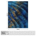 thumbnail image 4 of WERPE Blanket Gifts Flannel Bed Blanket Gold and Blue Abstract Art White, 4 of 6
