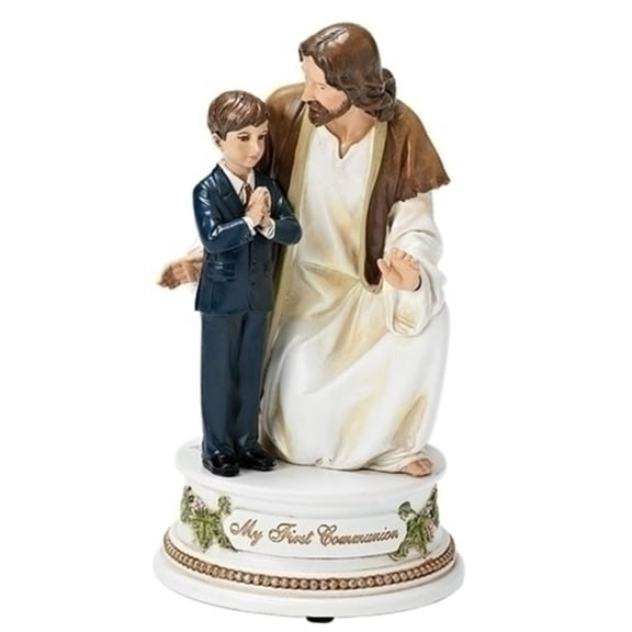 Roman 7.25" Musical Jesus with Boy Religious Figure