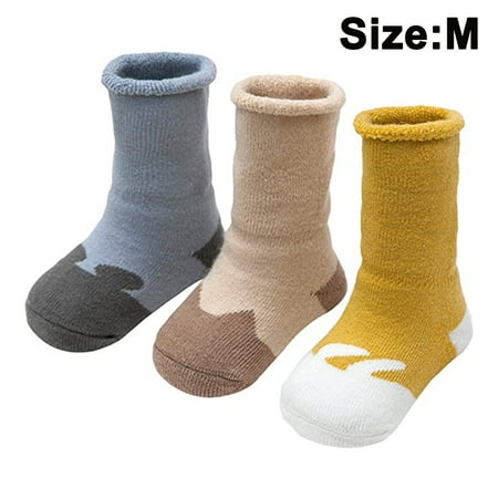 

3 Pairs Baby Winter Socks Thick Cartoon Animals Newborn Toddler Boys Girls Cotton Socks Warm Long Tube Loose Socks