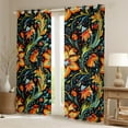 thumbnail image 2 of Manfei Boho Bohemian Floral Black Out Curtains,Colorful Rustic FlowerCurtains Pack of 2 (42x63 Each),Orange Green Black Bedroom Curtains For Boys,Microfiber Bedroom Decor, 2 of 6