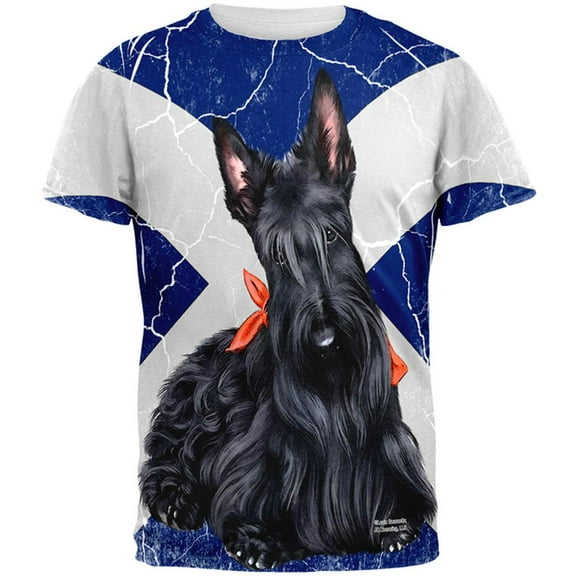 Scottish Terrier Live Forever All Over Adult T-Shirt - Large