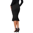 thumbnail image 3 of INSPIRE CHIC Womens Knit Mermaid Skirt Elastic High Waist Stretchy Bodycon Casual Fishtail Sweater Midi Skirts S Black, 3 of 6