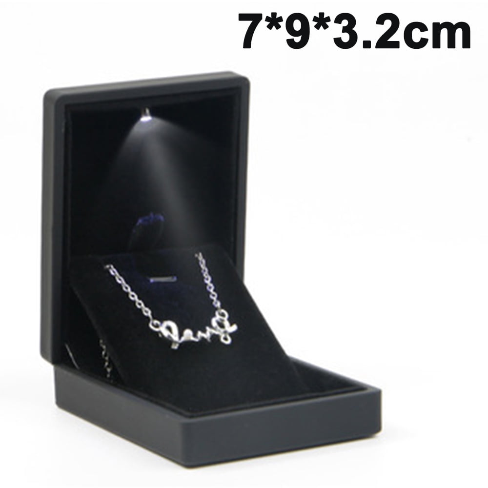 Jewellery Pendant Set Box Chain Pendant Earring Gift Box In Black Colour 