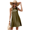Army Green, variant on Women Sleeveless U Neck Casual Shift Dress Loose Summer Color Block Dress