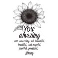 thumbnail image 3 of Adhesivos de pared con diseño motivador de girasoles «Eres increíble», 3 of 4