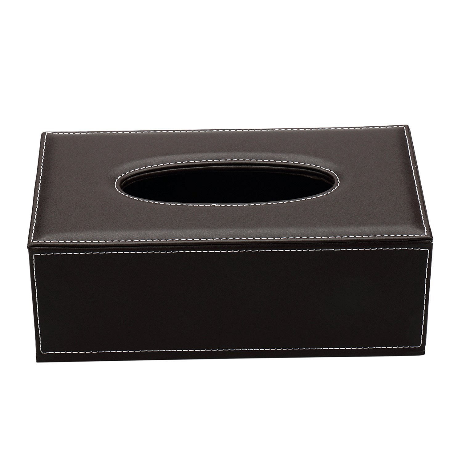 3pcs/set Desk Organizer Sets Leatherette Office Accessories Supplies Including Tissue Holder Pencil And Business Name Cards Stand Brown
