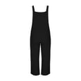 thumbnail image 5 of ZZwxWA Womens Casual Overalls Cotton Linen Adjustable Straps Baggy Pants Wide Leg Jumpsuits with Pockets Solid Color, 5 of 7