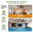 thumbnail image 4 of 72 Inch Ceiling Fan with Lights - Large Modern Indoor Outdoor Fan - 8 Blade Design with Dual Finish - Quiet DC Motor 6 Speed Reversible - 3 CCT Lighting - Remote Control for Living Room Kitchen Patio, 4 of 7