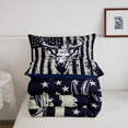thumbnail image 5 of Manfei Vintage Flag Twin Comforter Sets,Wild Deer Bedding Set,Navy White,Navy Blue Reversible,2pcs,1 Comforter and 1 Pillowcase, 5 of 7