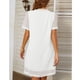 thumbnail image 2 of Vestido de punto de encaje de verano,Vestido de encaje de manga corta con cuello en V corto para mujer Vestido de encaje de manga corta con cuello en V Construcción robusta, 2 of 5