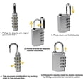 thumbnail image 5 of 3 Pcs Combination Padlock, 4 Digit Code Padlock - Security Anti-Theft, Made of Zinc Alloy - Ideal, 5 of 5