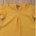 thumbnail image 2 of Seyurigaoka Baby Girls Summer Clothes Set Yellow Ruffle Chiffon Tops+Floral Skirt Outfits, 2 of 6