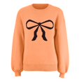 thumbnail image 6 of Bovemsi Womens Sweaters Women's Casual Round Neck Bow Sweater Autumn And Winter Knitted Shoulder Down Fall Sweaters, 6 of 8