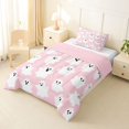 thumbnail image 2 of Homewish Girly Spooky Ghost Twin Comforter Sets for Girls, Playful Halloween Skull Bedding Set, Pink Reversible, 2pcs, 1 Comforter and 1 Pillowcase, 2 of 6