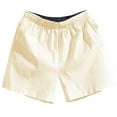 thumbnail image 5 of Huanglei Men's Casual Shorts ,Linen Waist Loose Fit Shorts For Men Solid Color Casual Beachwear 3/4 Length Summer Trousers (Beige ,Large), 5 of 5
