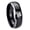 Black 2 Tone Polish Edge, variant on Ohm Design Om Yoga Dome Gold Plated Tungsten Men Ring 10MM