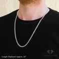 thumbnail image 3 of 925 Italian Sterling Silver 4mm Solid Cuban Diamond Cut Chain, FREE Microfiber Cloth, ITProLux Curb Link Pave Mens Womens Necklace, Giorgio Bergamo, 3 of 8