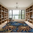thumbnail image 2 of ODIKA 6' x 9' Machine Washable Non-Slip Area Rug, oriental floral High Traffic Rug, Blue, 1123128, 2 of 7