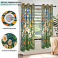 thumbnail image 3 of Yayeee Window Curtains Light Filtering 63"x52" Grommet Panel Pair Home Living Room Decor, Orange Floral Garden, 3 of 7