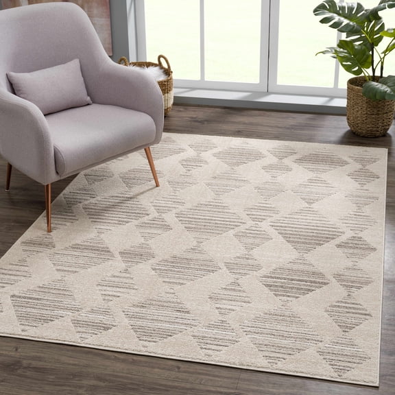 BoutiqueRugs Nalu Farmhouse Runner Rug - Ivory, Beige - 2'7" x 7'3" Runner