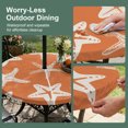thumbnail image 5 of Round Outdoor Tablecloth with Umbrella Hole and Zipper, Orange Starfish Coastal Tablecloth with Elastic Waterproof, Nautical Summer Ocean Abstract Art Patio Table Covers for 36" - 44" Pool Tables, 5 of 9